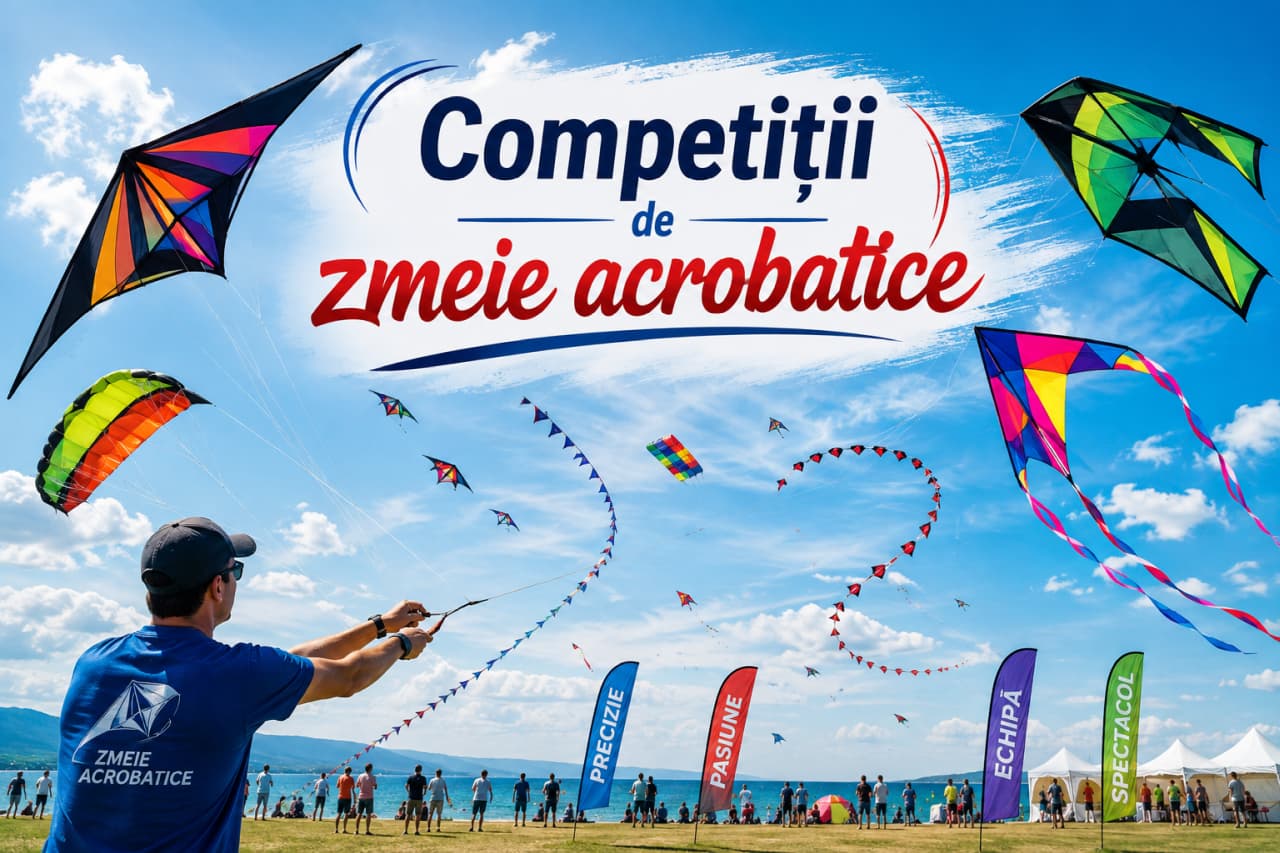 Competiții cu zmeie acrobatice pe plaja